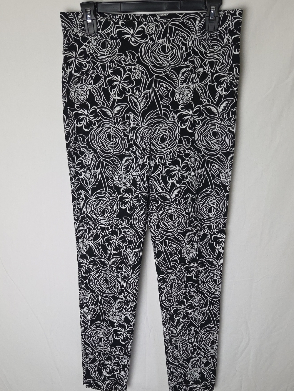 Joseph Ribkoff Black & White Floral Print Leggings Women's Size 10